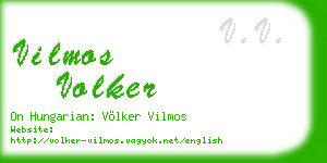 vilmos volker business card